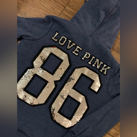 PINK VS VINTAGE BLING LOVE PINK FUR HOODIE MEDIUM - Picture 3 of 12